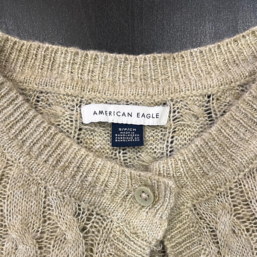 American Eagle Outfitters Cream Cable Knit Cardigan - Picture 2 of 4